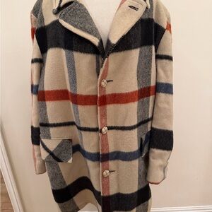 Vintage 70’s Plaid Wool Men's Coat size 44